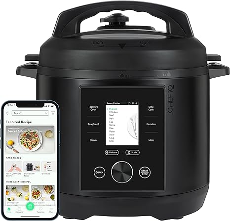 CHEF iQ Smart Pressure Cooker 10 Cooking Functions & 18 Features, Built-in Scale,